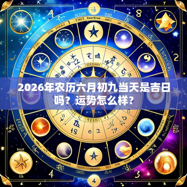2026年农历六月初九当天是吉日吗?运势怎么样?