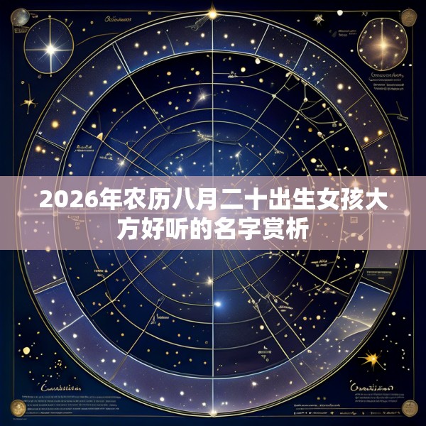 2026年农历八月二十出生女孩大方好听的名字赏析