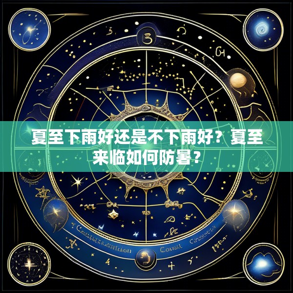 夏至下雨好还是不下雨好？夏至来临如何防暑？