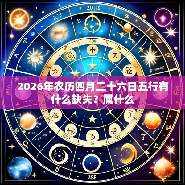 2026年农历四月二十六日五行有什么缺失？属什么
