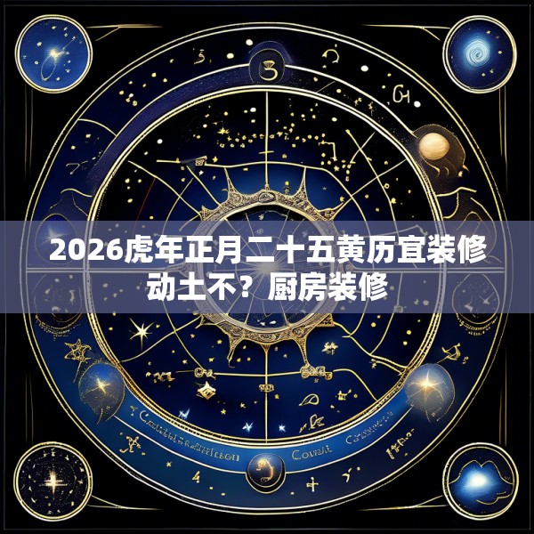 2026虎年正月二十五黄历宜装修动土不?厨房装修