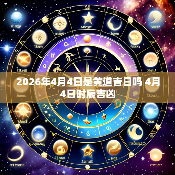 2026年4月4日是黄道吉日吗 4月4日时辰吉凶