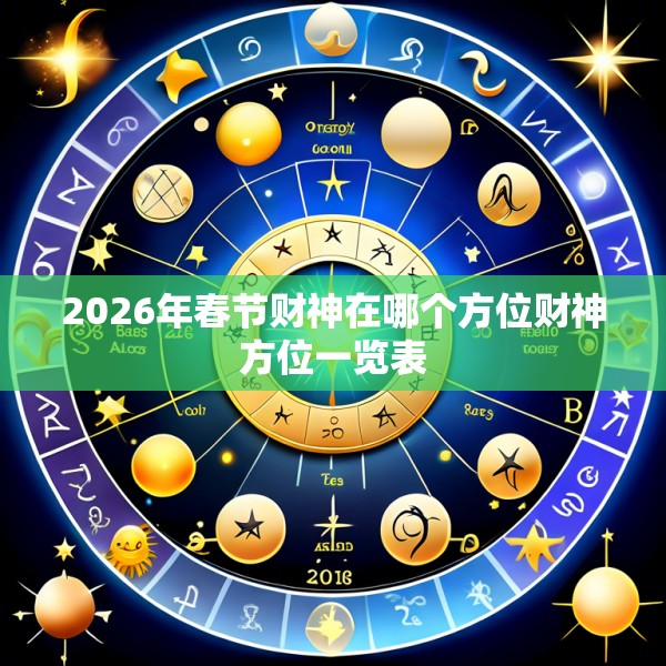 2026年春节财神在哪个方位财神方位一览表