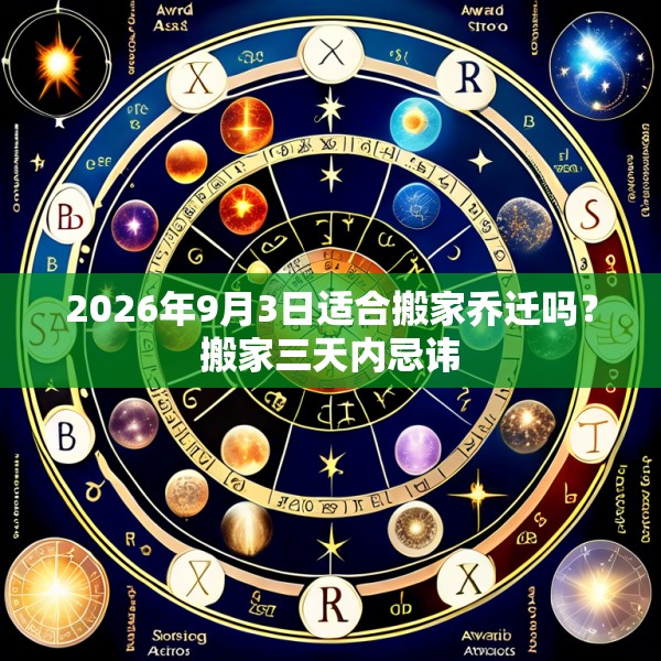 2026年9月3日适合搬家乔迁吗？搬家三天内忌讳