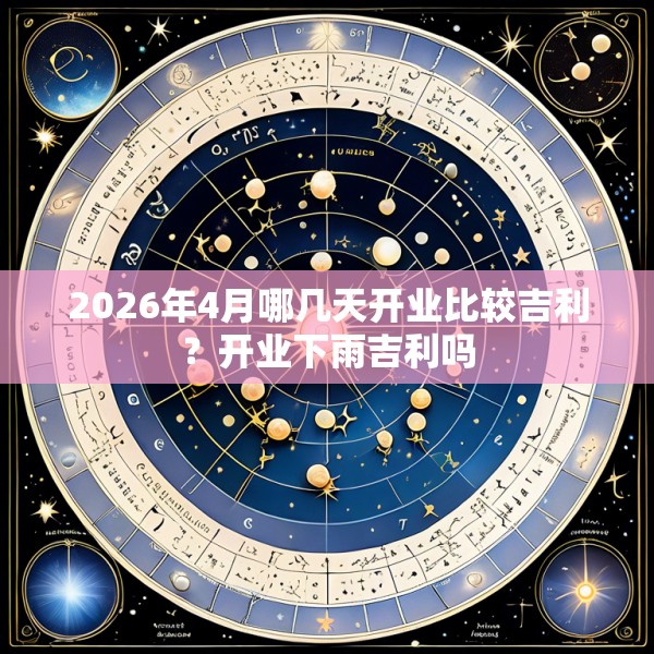 2026年4月哪几天开业比较吉利?开业下雨吉利吗