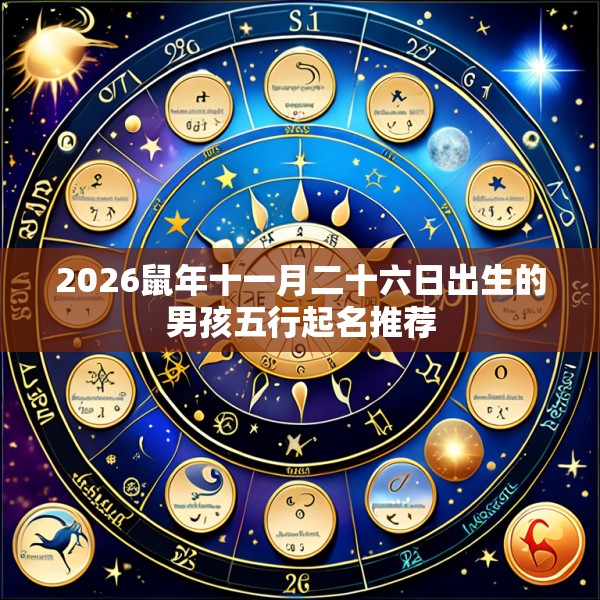 2026鼠年十一月二十六日出生的男孩五行起名推荐
