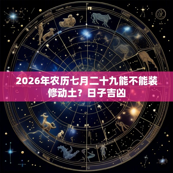 2026年农历七月二十九能不能装修动土？日子吉凶