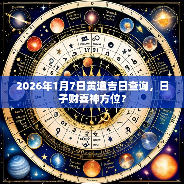 2026年1月7日黄道吉日查询，日子财喜神方位？