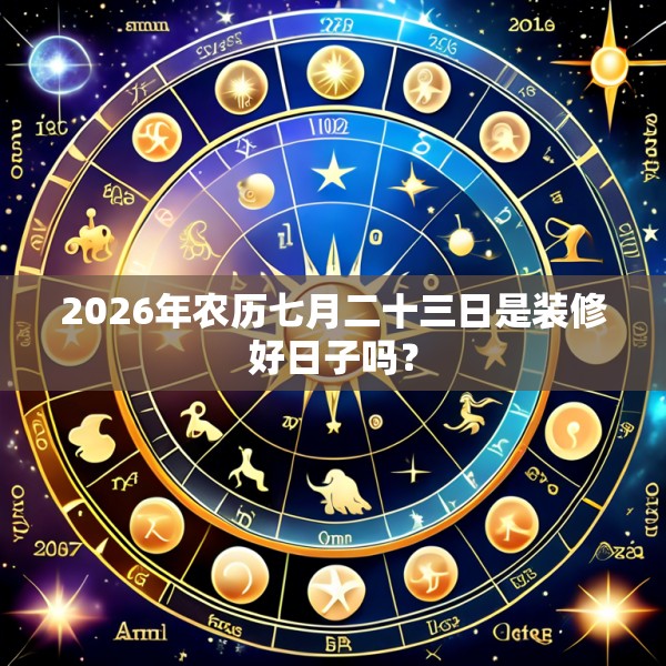 2026年农历七月二十三日是装修好日子吗？