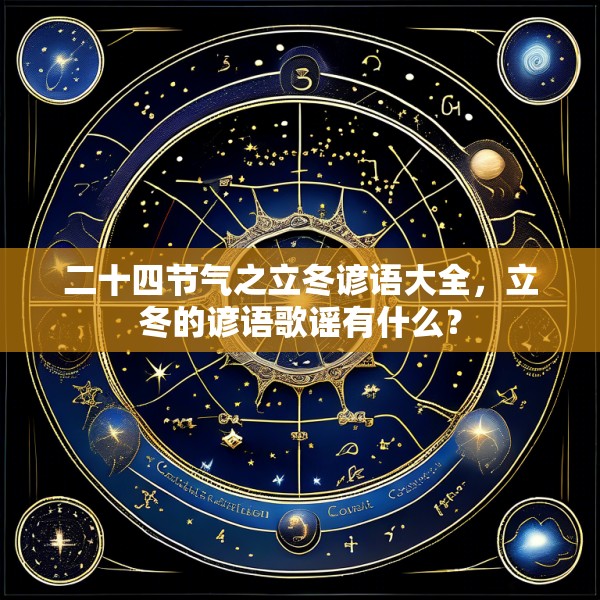 二十四节气之立冬谚语大全，立冬的谚语歌谣有什么？