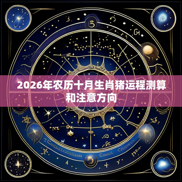 2026年农历十月生肖猪运程测算和注意方向