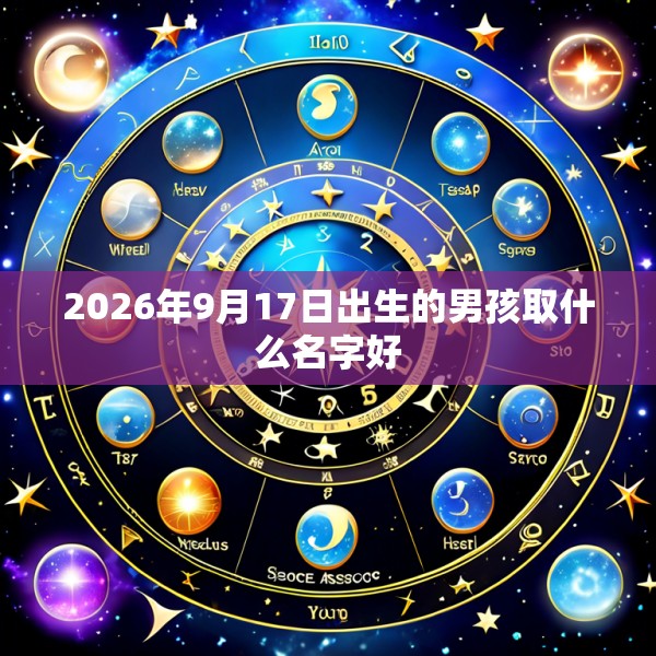 2026年9月17日出生的男孩取什么名字好