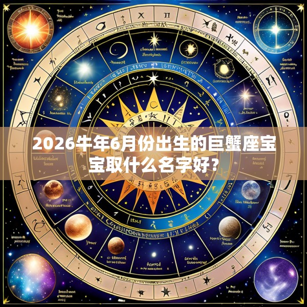 2026牛年6月份出生的巨蟹座宝宝取什么名字好？