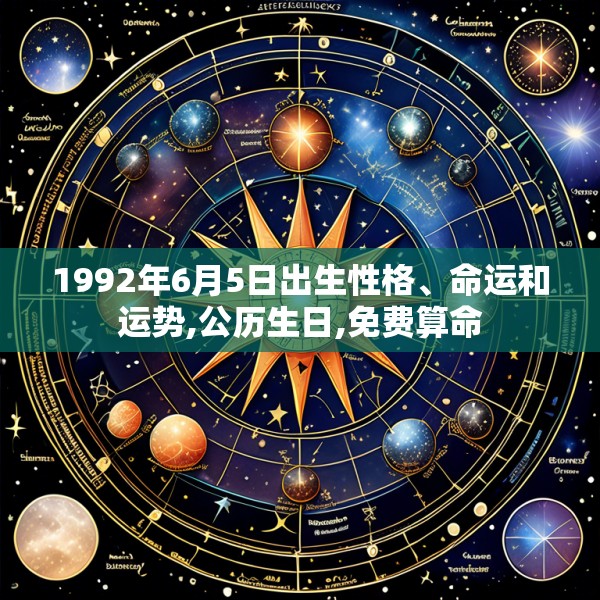 1992年6月5日出生性格、命运和运势,公历生日,免费算命