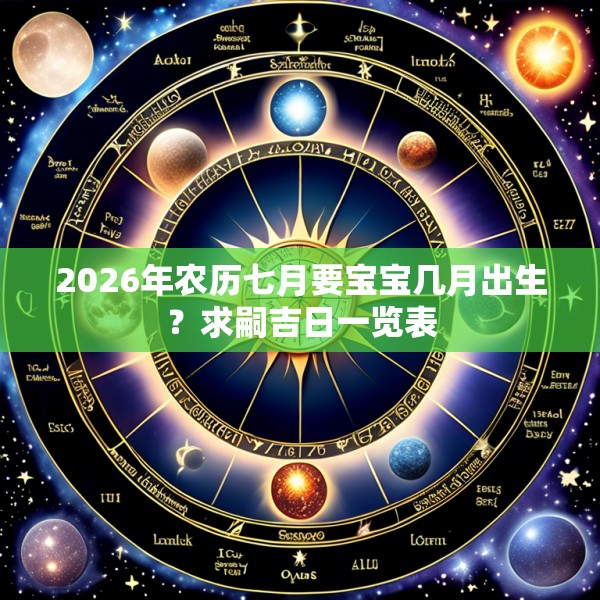 2026年农历七月要宝宝几月出生？求嗣吉日一览表
