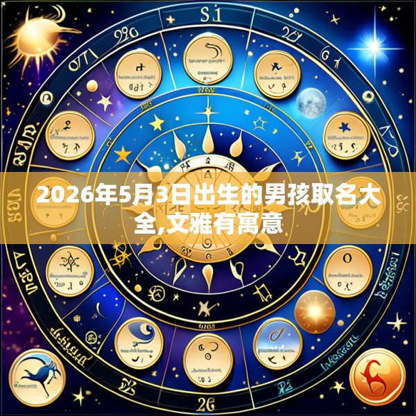 2026年5月3日出生的男孩取名大全,文雅有寓意