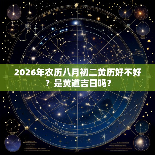 2026年农历八月初二黄历好不好？是黄道吉日吗？