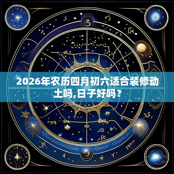 2026年农历四月初六适合装修动土吗,日子好吗？