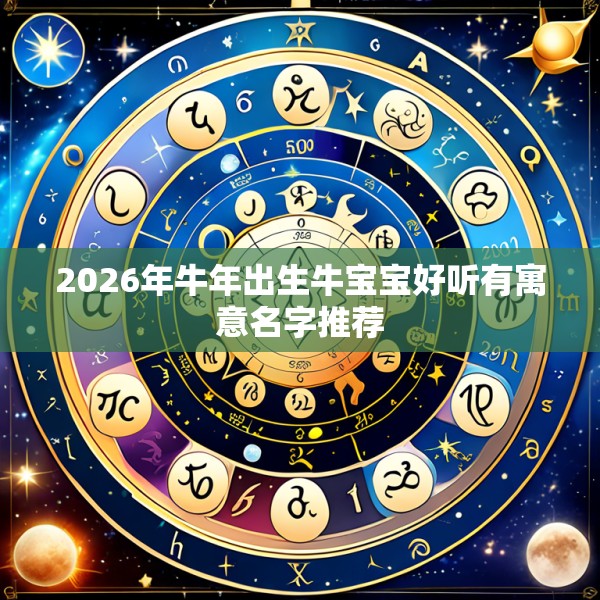 2026年牛年出生牛宝宝好听有寓意名字推荐