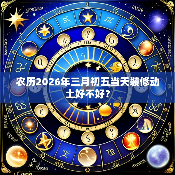 农历2026年三月初五当天装修动土好不好？
