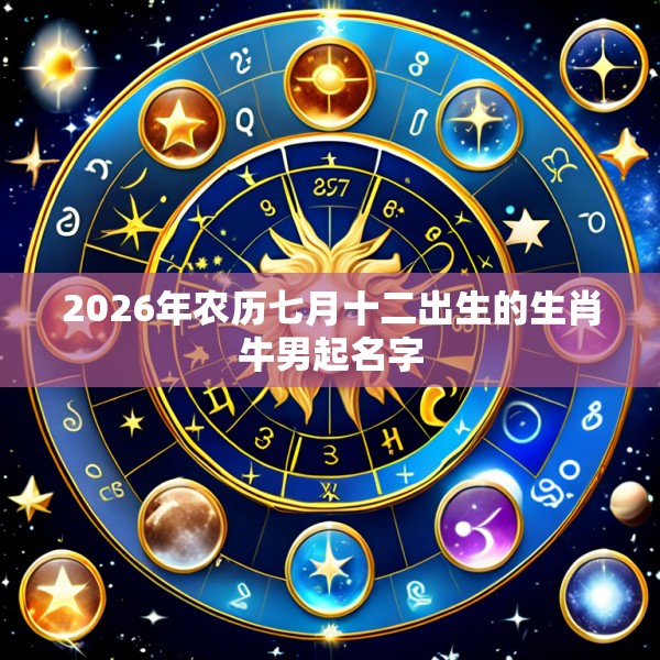 2026年农历七月十二出生的生肖牛男起名字