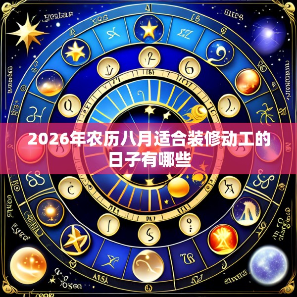 2026年农历八月适合装修动工的日子有哪些