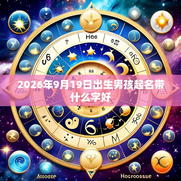 2026年9月19日出生男孩起名带什么字好