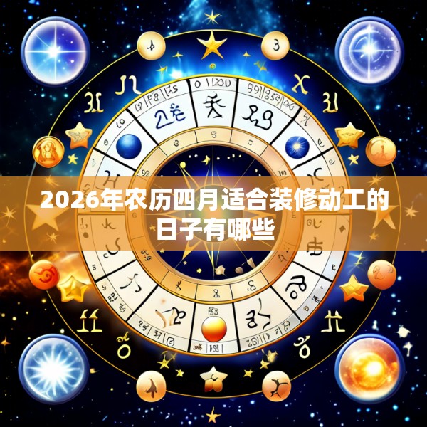 2026年农历四月适合装修动工的日子有哪些