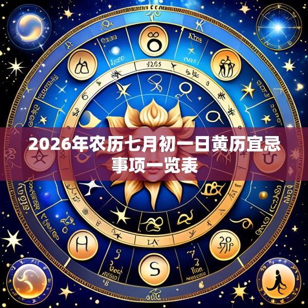 2026年农历七月初一日黄历宜忌事项一览表
