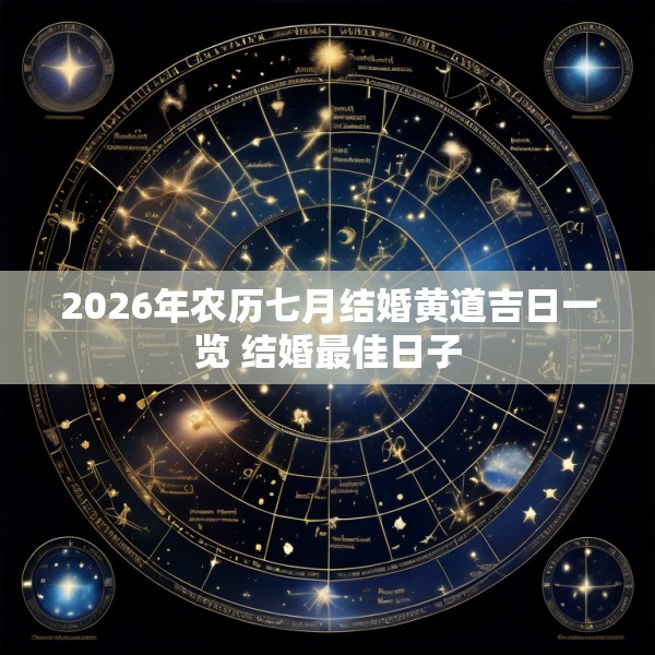 2026年农历七月结婚黄道吉日一览 结婚最佳日子