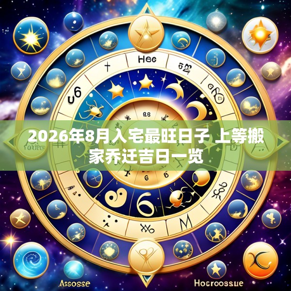 2026年8月入宅最旺日子 上等搬家乔迁吉日一览