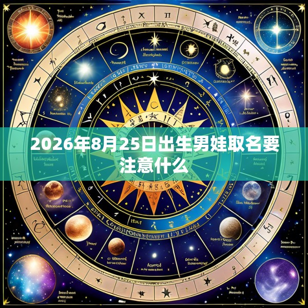 2026年8月25日出生男娃取名要注意什么