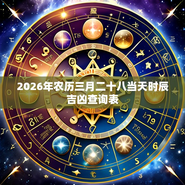 2026年农历三月二十八当天时辰吉凶查询表