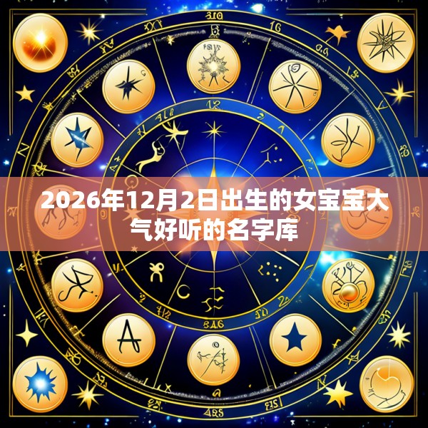 2026年12月2日出生的女宝宝大气好听的名字库