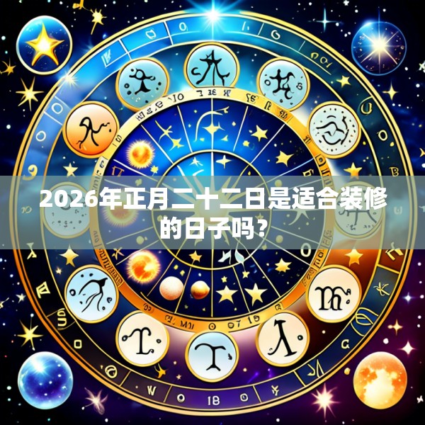 2026年正月二十二日是适合装修的日子吗？