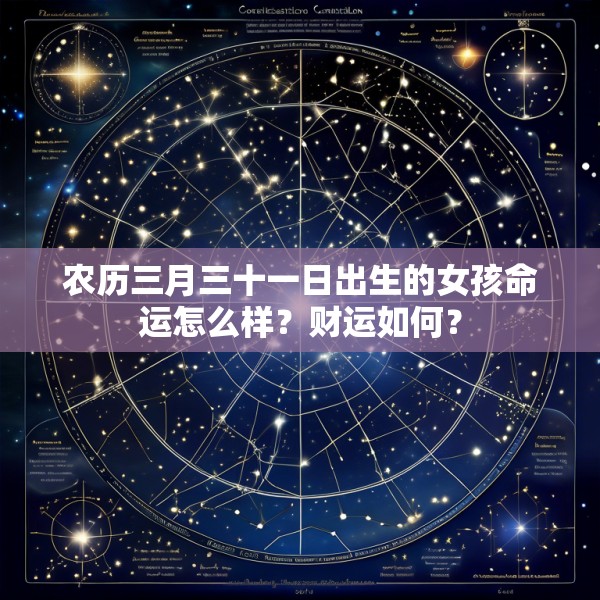 农历三月三十一日出生的女孩命运怎么样?财运如何?