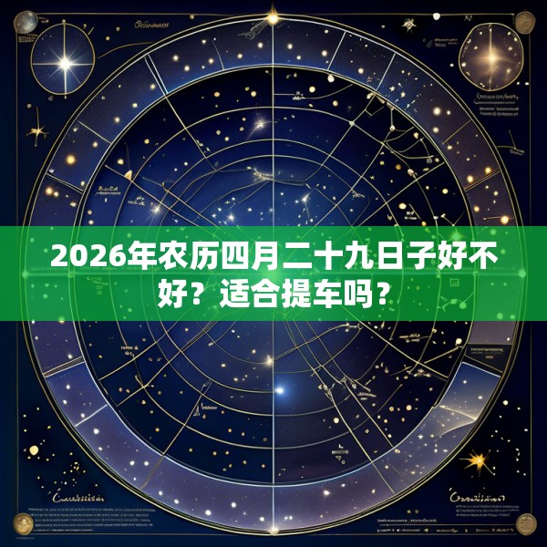 2026年农历四月二十九日子好不好？适合提车吗？