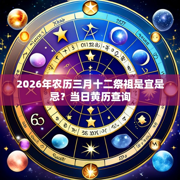 2026年农历三月十二祭祖是宜是忌？当日黄历查询