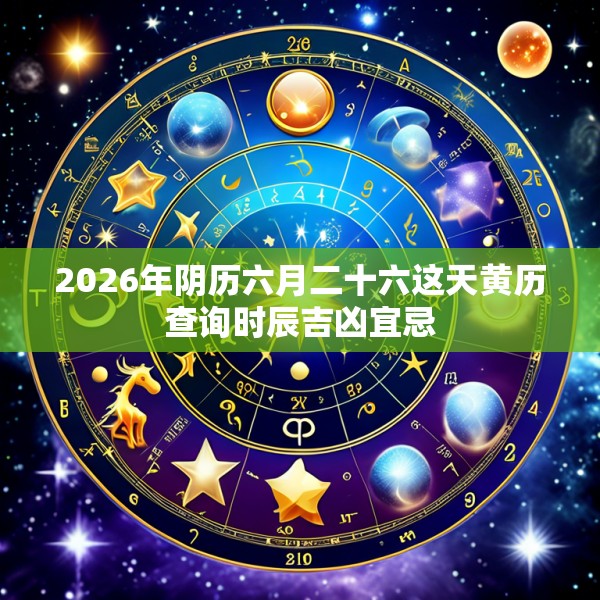 2026年阴历六月二十六这天黄历查询时辰吉凶宜忌