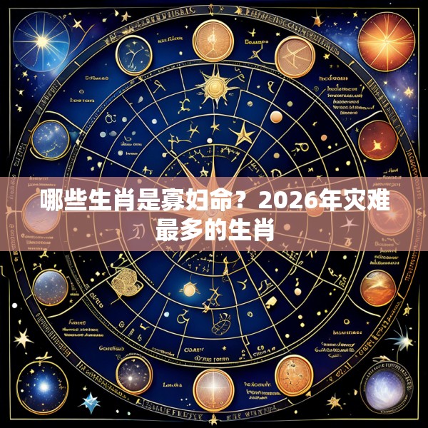 哪些生肖是寡妇命?2026年灾难最多的生肖