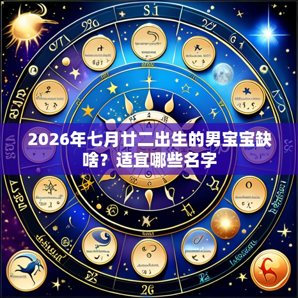 2026年七月廿二出生的男宝宝缺啥？适宜哪些名字