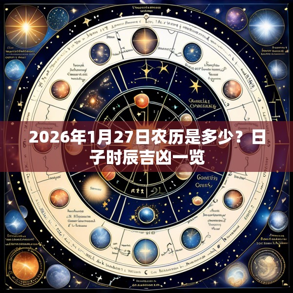 2026年1月27日农历是多少?日子时辰吉凶一览