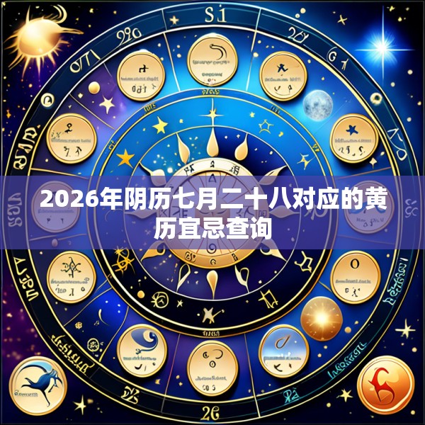 2026年阴历七月二十八对应的黄历宜忌查询