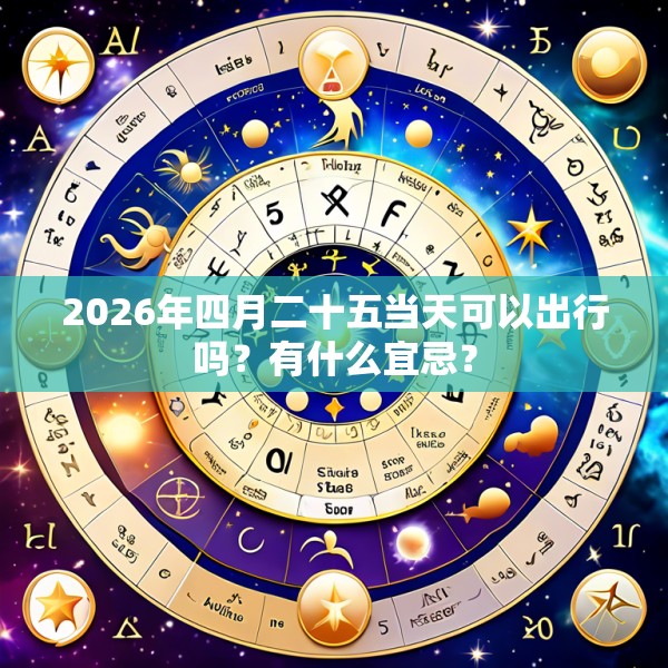 2026年四月二十五当天可以出行吗？有什么宜忌？