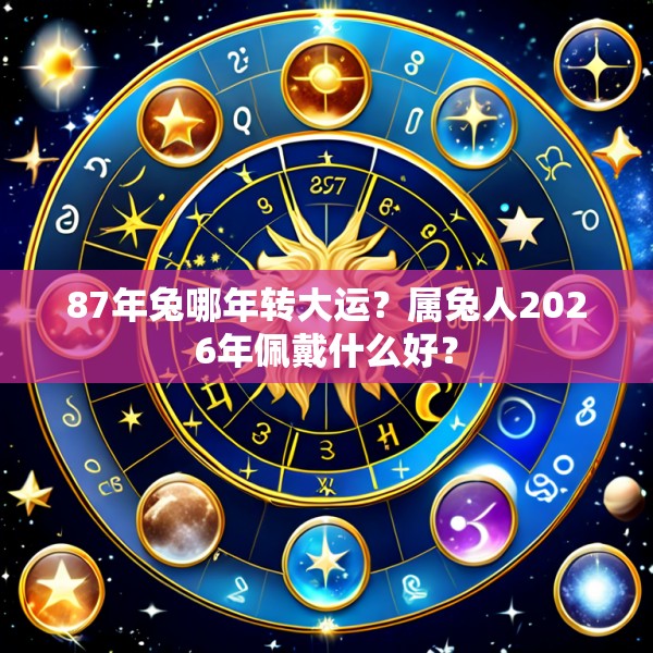 87年兔哪年转大运？属兔人2026年佩戴什么好？