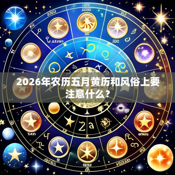 2026年农历五月黄历和风俗上要注意什么？