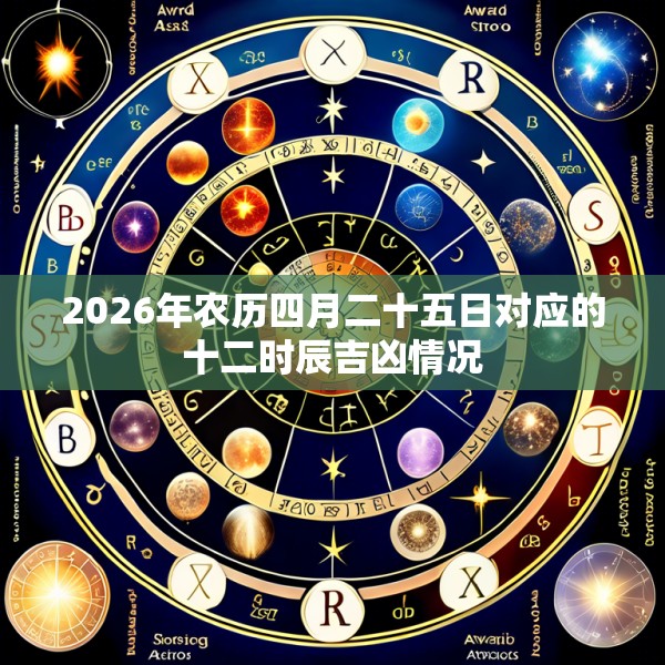 2026年农历四月二十五日对应的十二时辰吉凶情况