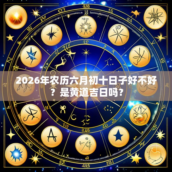 2026年农历六月初十日子好不好？是黄道吉日吗？