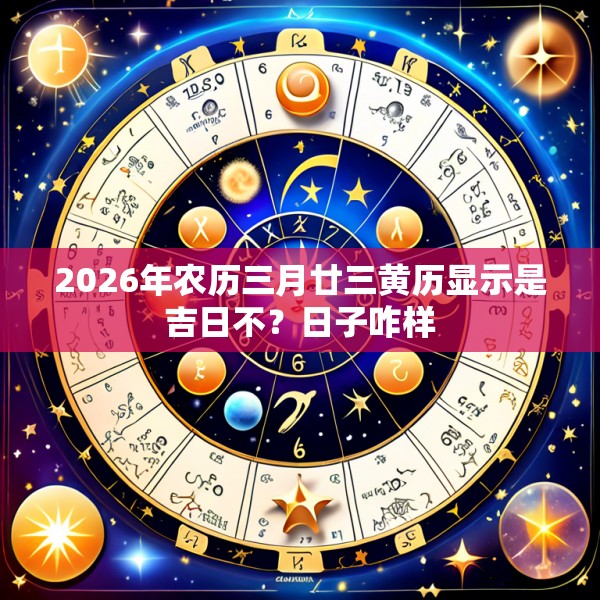 2026年农历三月廿三黄历显示是吉日不?日子咋样