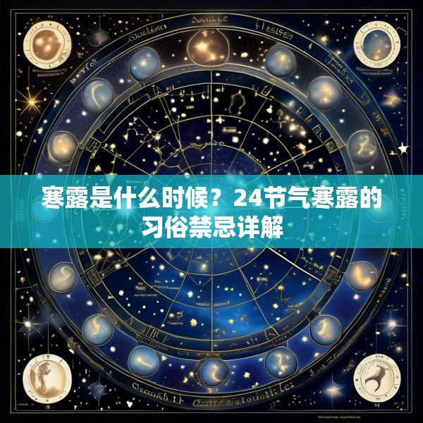 寒露是什么时候？24节气寒露的习俗禁忌详解